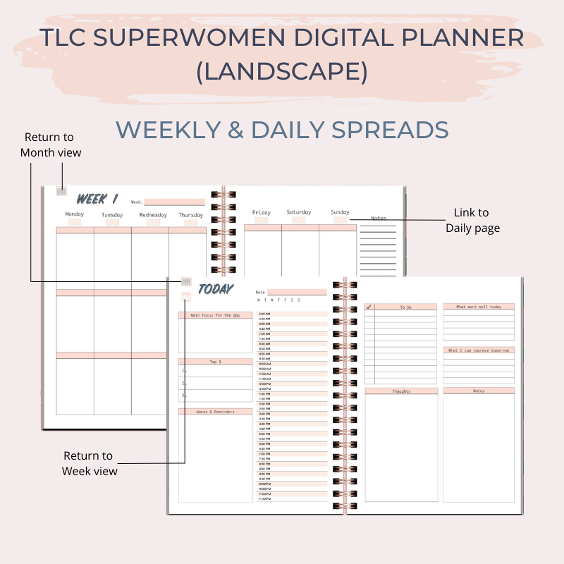 TLC SUPERWOMEN Undated Digital Planner (Landscape)