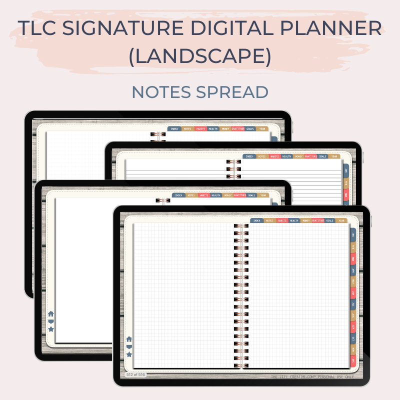 TLC SIGNATURE Undated Digital Planner (Landscape)
