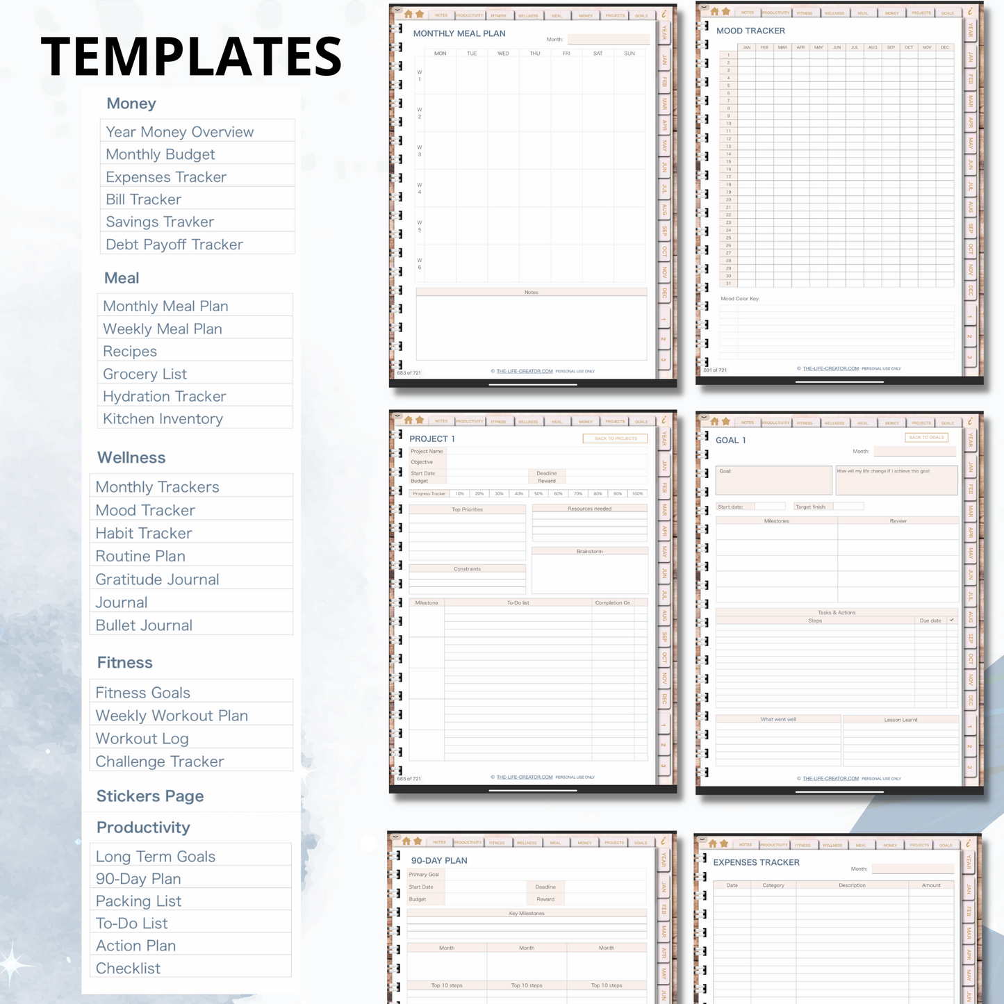 Life Planner | Undated | Portrait | Monthly, Weekly, Daily