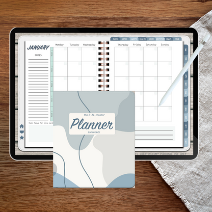 TLC OCEAN BLUE Undated Digital Planner (Landscape)