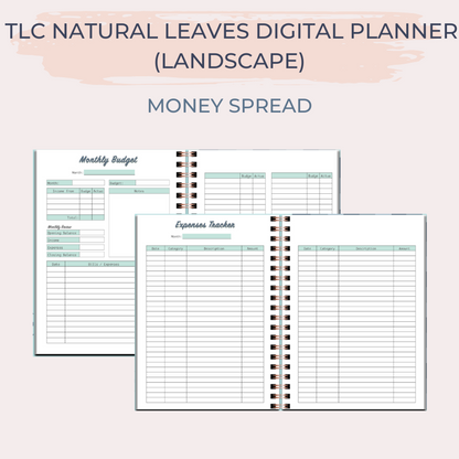 TLC NATURAL LEAVES Undated Digital Planner (Landscape)