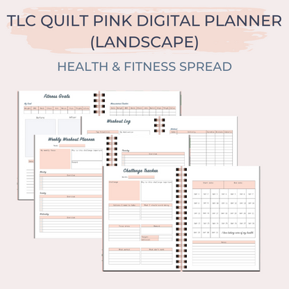 TLC QUILT PINK Undated Digital Planner (Landscape)