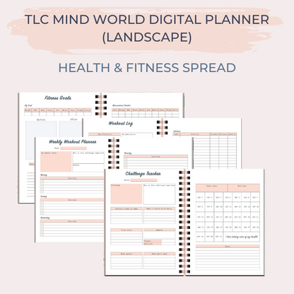 TLC MIND WORLD Undated Digital Planner (Landscape)