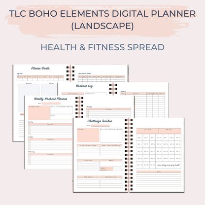 TLC BOHO ELEMENTS Undated Digital Planner (Landscape)