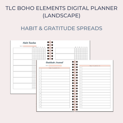 TLC BOHO ELEMENTS Undated Digital Planner (Landscape)