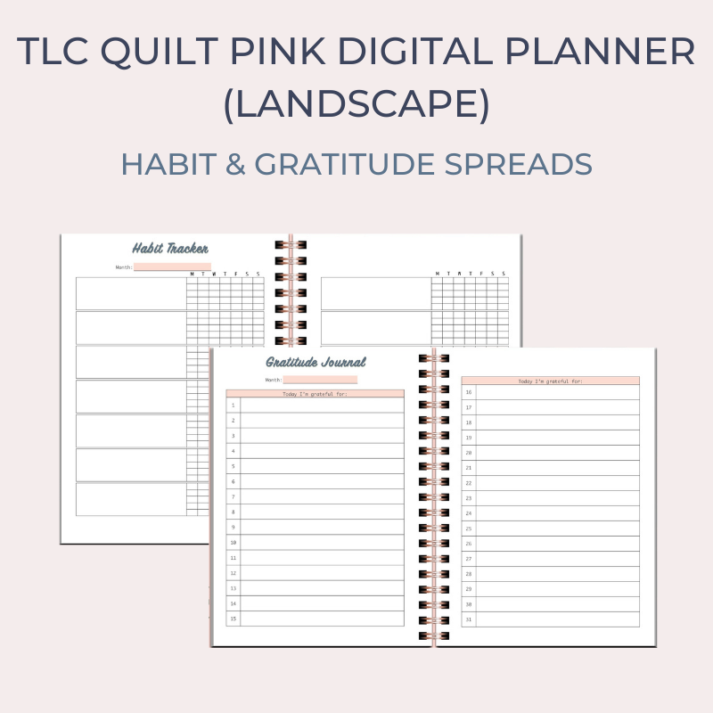 TLC QUILT PINK Undated Digital Planner (Landscape)