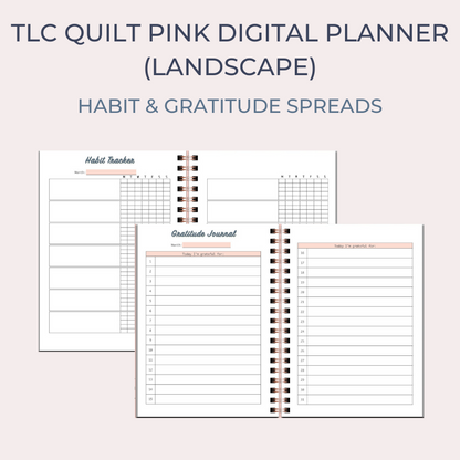 TLC QUILT PINK Undated Digital Planner (Landscape)