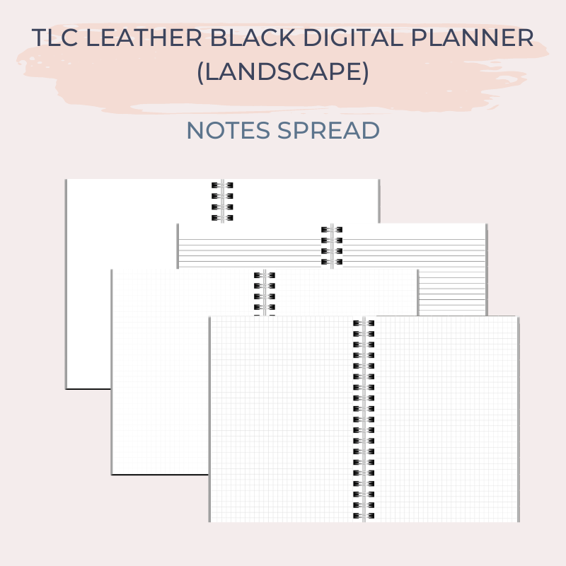 TLC LEATHER BLUE Undated Digital Planner (Landscape)