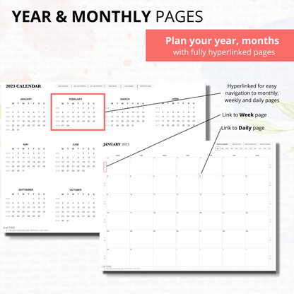 2022 2023 Life Planner | Landscape | Monthly Weekly Daily