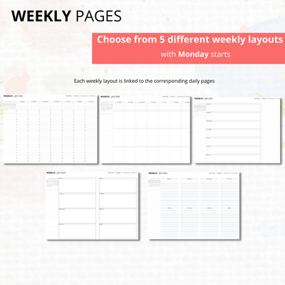 2022 2023 Life Planner | Landscape | Monthly Weekly Daily