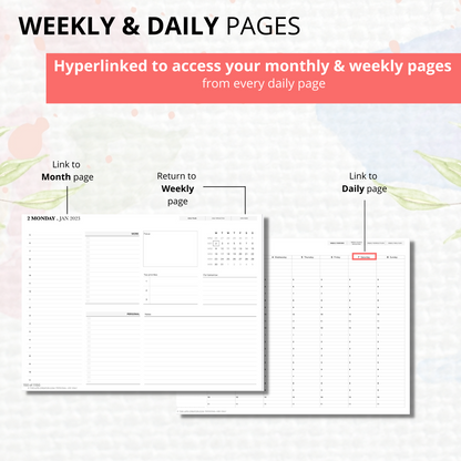 2022 2023 Life Planner | Landscape | Monthly Weekly Daily