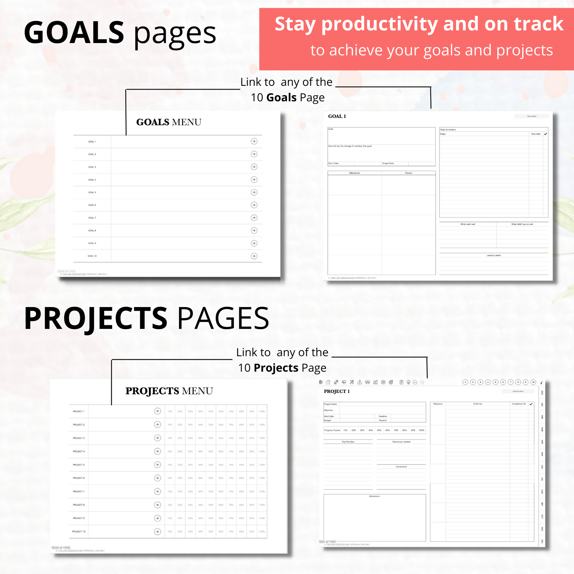 A5 2022-2023 Weekly Planner Printable Horizontal Week on 2 