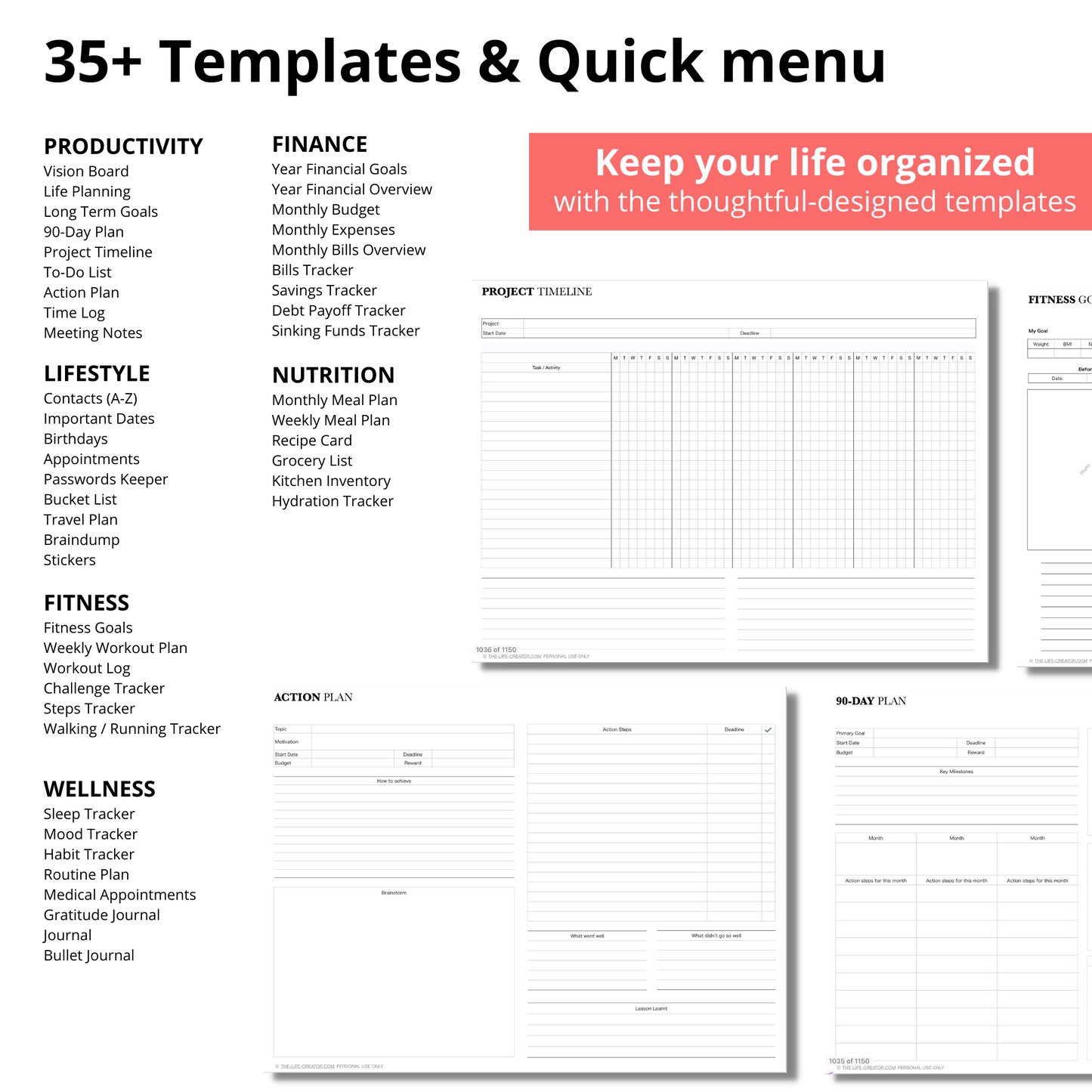 2022 2023 Life Planner | Landscape | Monthly Weekly Daily