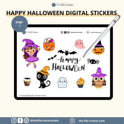 Halloween Digital Stickers Pack