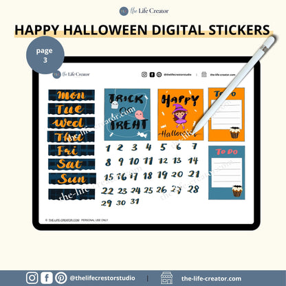 Halloween Digital Stickers Pack